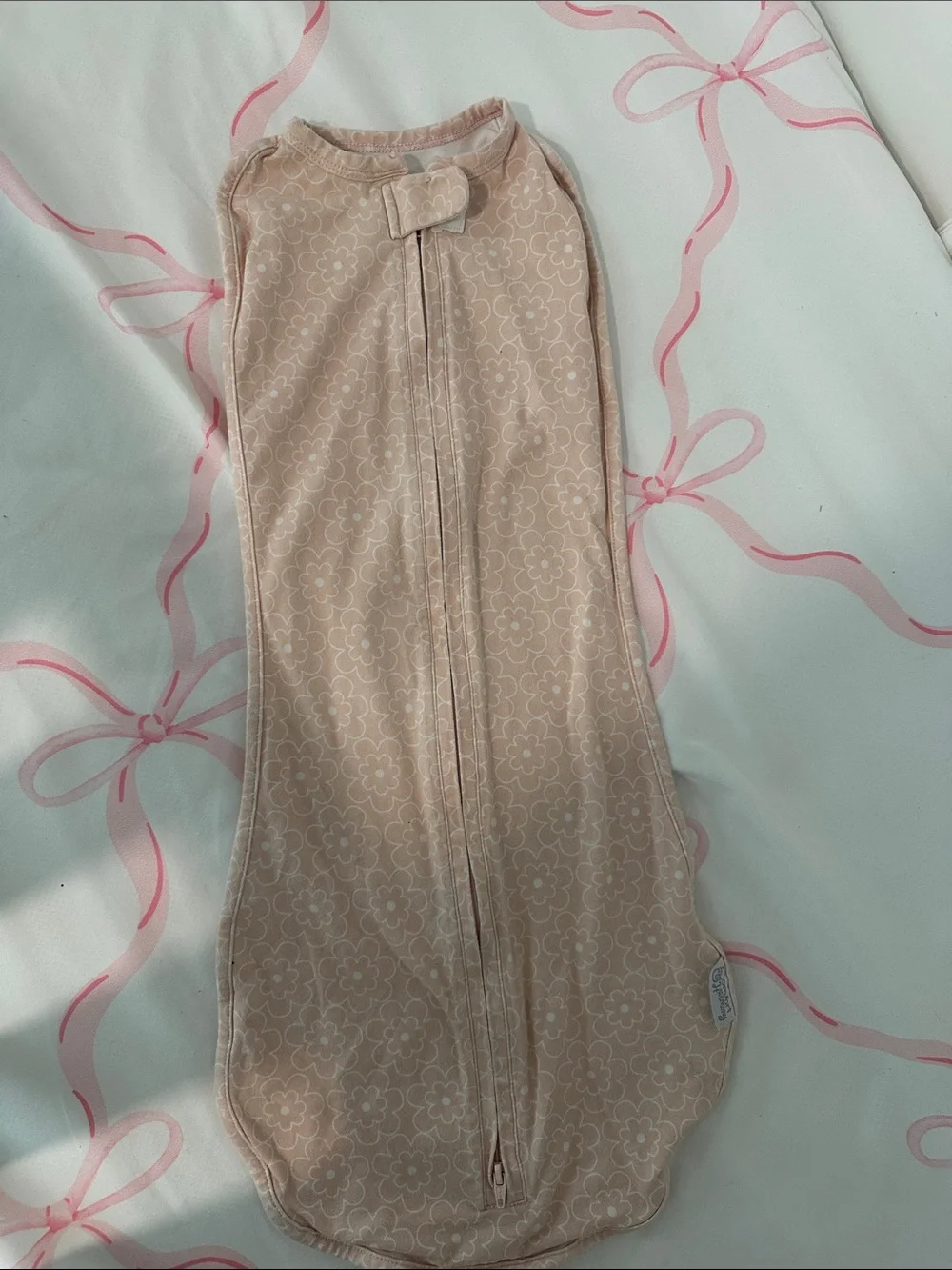 Soft Floral Beige Baby Sleep Sack Swaddle - Cozy Nightwear for Infants